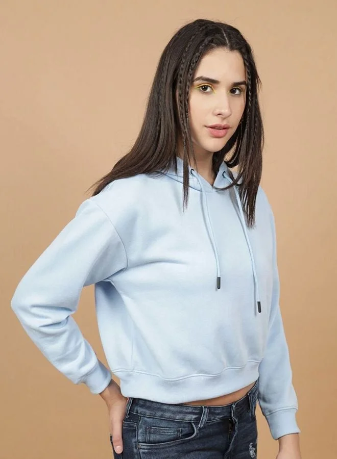 Women Regular Fit Solid Hooded Neck Long Sleeve Overhead-Hooded Sweatshirt