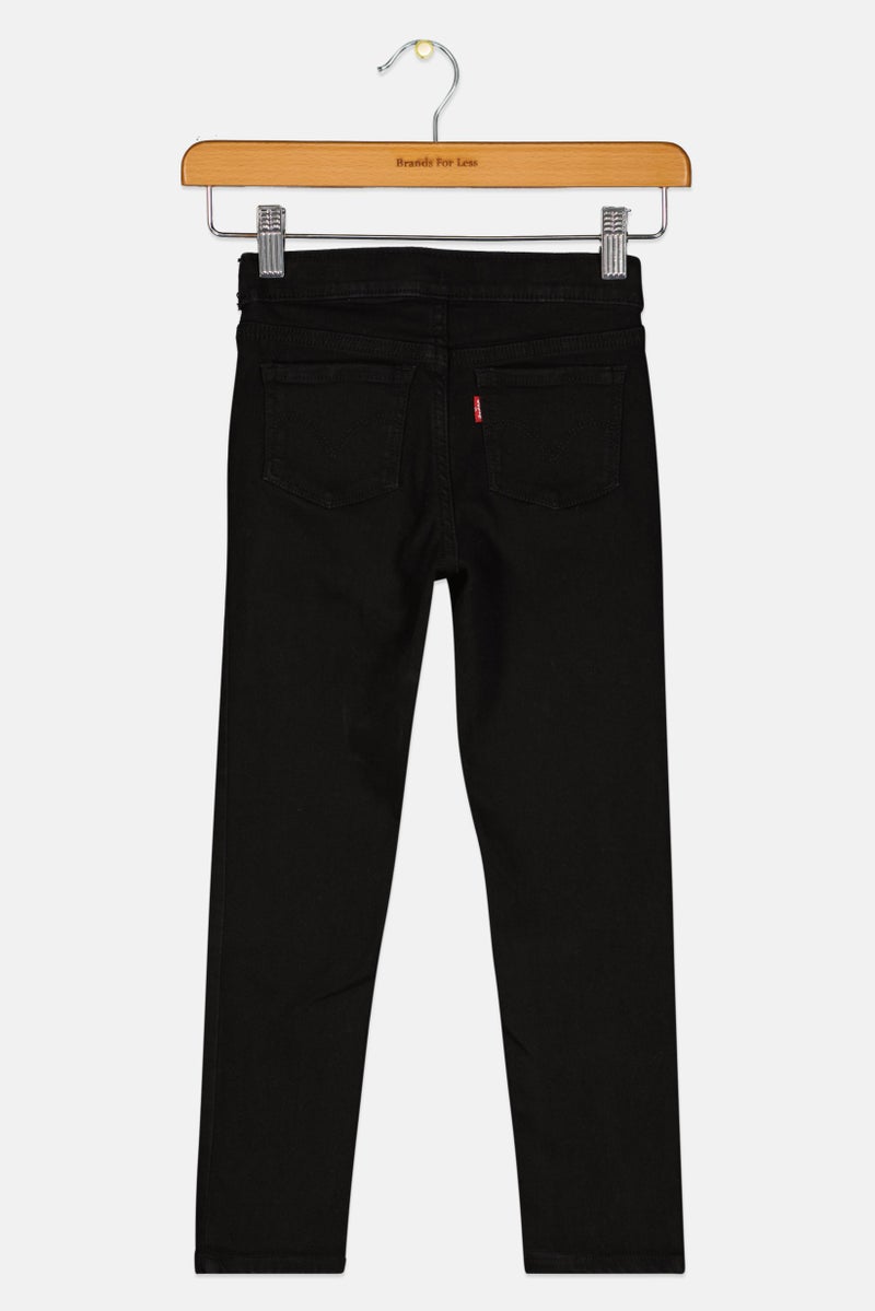 Levi's Kids Girl Regular Fit Plain Pull On Jegging, Black  - Image 2
