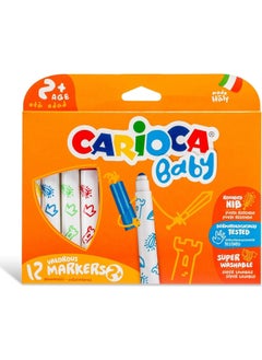 carioca Jumbo Baby Super Washable Felt Crayons 12 Pack  - Image 1
