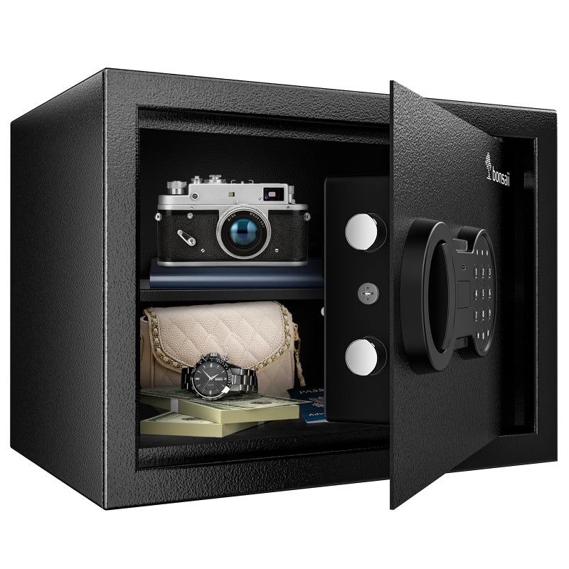 Bonsaii Safe 06 Cubic Safe Box with Electronic Keypad Removable Shelf for Valuables Jewelry and Documents in Home Hotel or Business 984 x 1378 x 984 Inches SF002