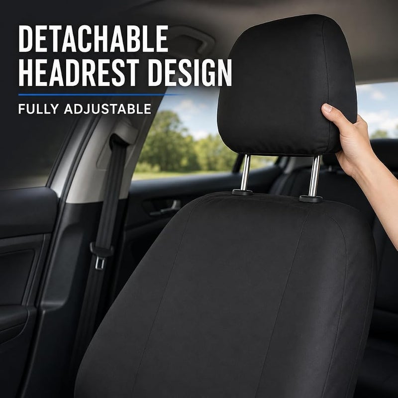 ECVV Universal Split Car Seat Cover – 1pcs Headrest & Seat Body Protector, Stretch Fit Slipcovers for Front Seat, Easy Install for Daily Protection - Image 2