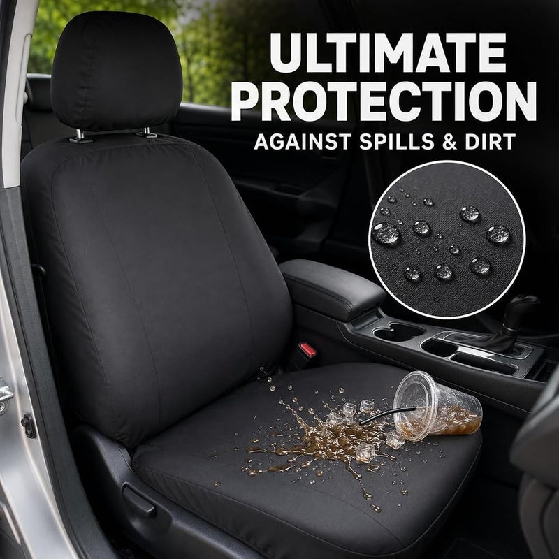 ECVV Universal Split Car Seat Cover – 1pcs Headrest & Seat Body Protector, Stretch Fit Slipcovers for Front Seat, Easy Install for Daily Protection - Image 3