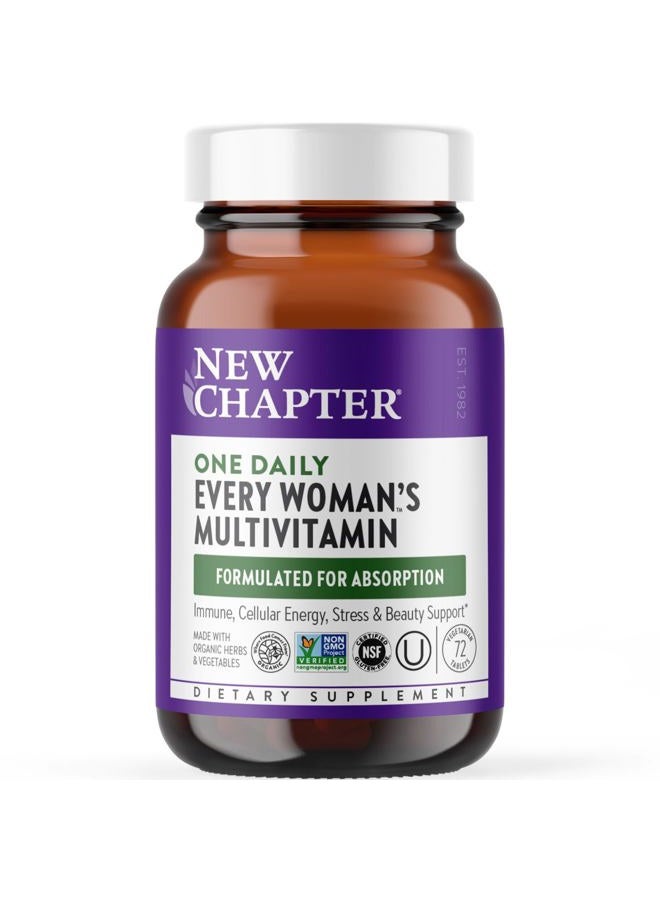 New Chapter Women's Multivitamin for Immune, Beauty + Energy Support with 20+ Nutrients -- Every Woman's One Daily, Gentle on the Stomach, 72 Count - Image 1