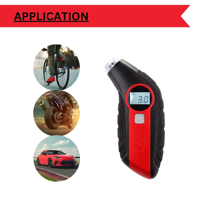 MotoMaster Digital Tire Pressure Gauge with Light | 5-99 PSI | Accurate Air Pressure Gauge for Car, Bike, Truck | PSI, KPA, BAR, kg/cm² Readings | Easy-to-Read Backlit Display - Image 5