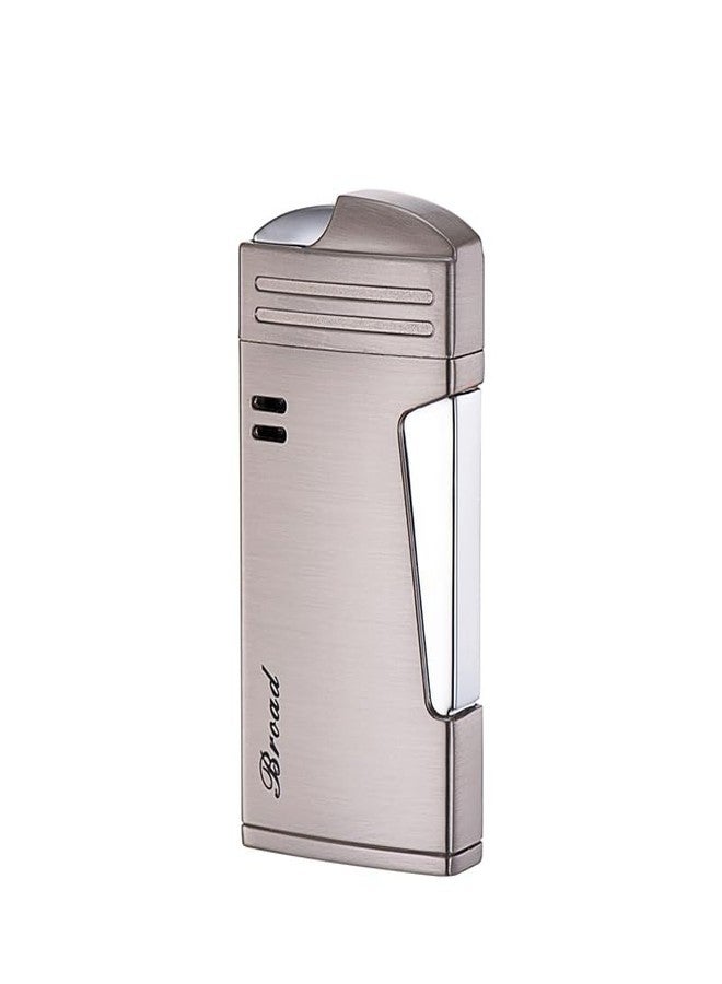 Malisseladi Torch Lighter Jet Flame Butane Refillable Lighters Windproof Lighters with Side Press Ignition Cool Pipe Lighters Unique Gifts for Family Friend Men (Silver) - Image 1