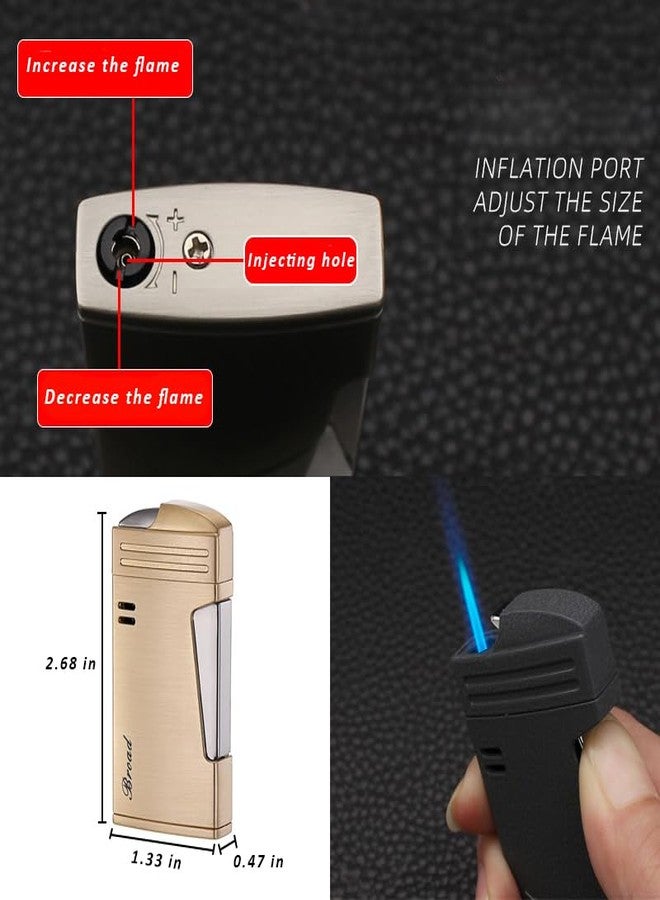 Malisseladi Torch Lighter Jet Flame Butane Refillable Lighters Windproof Lighters with Side Press Ignition Cool Pipe Lighters Unique Gifts for Family Friend Men (Silver) - Image 5