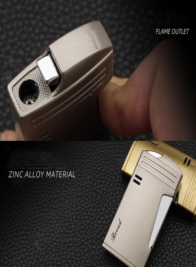 Malisseladi Torch Lighter Jet Flame Butane Refillable Lighters Windproof Lighters with Side Press Ignition Cool Pipe Lighters Unique Gifts for Family Friend Men (Silver) - Image 4