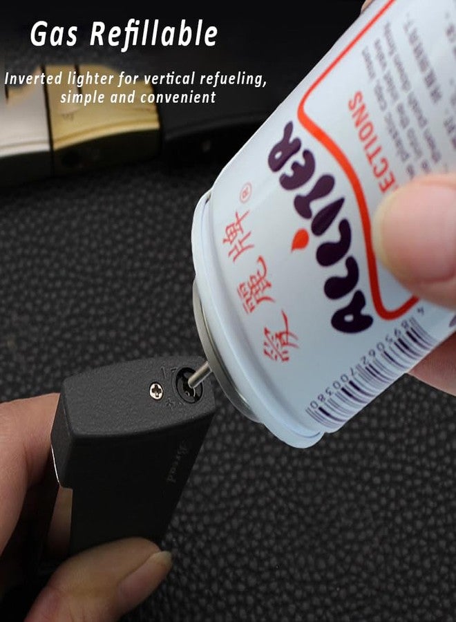 Malisseladi Torch Lighter Jet Flame Butane Refillable Lighters Windproof Lighters with Side Press Ignition Cool Pipe Lighters Unique Gifts for Family Friend Men (Silver) - Image 3