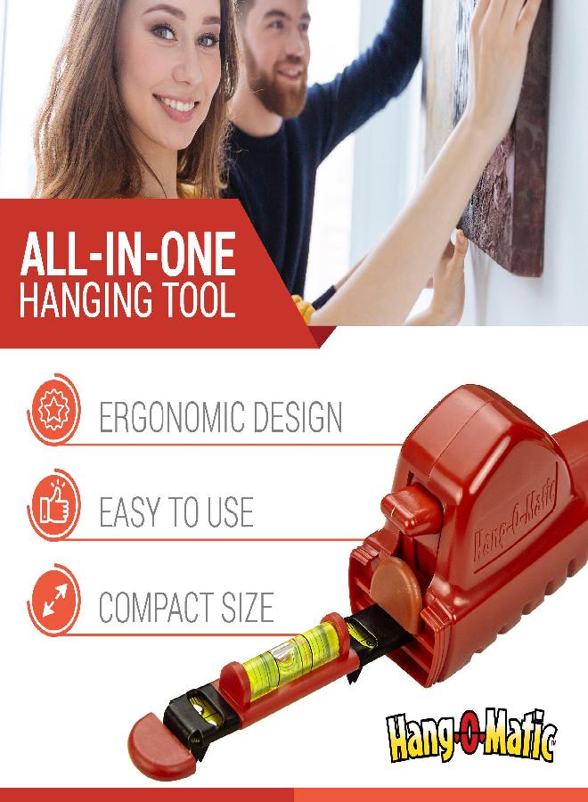 Hang-O-Matic Hang-O-Matic All-in-One Picture Hanging Tool, Picture Hanger, Picture Frame Level Ruler, Perfect to Hang Pictures, Mirrors, TVs, and Shelves  - Image 2