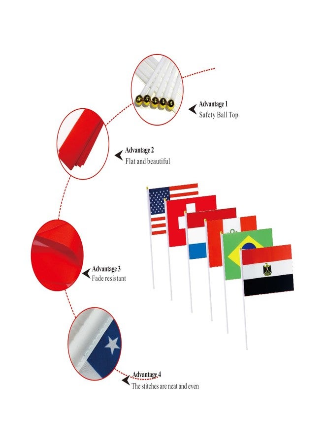 Ckexin 228 Countries Small Stick Flags Mini International World Hand Held Flag Decorations - Image 3