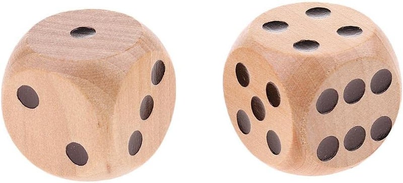 klarako 10pcs Large D6 Wooden Dice Dice Set, 2cm  Natural, 2cm - Image 2