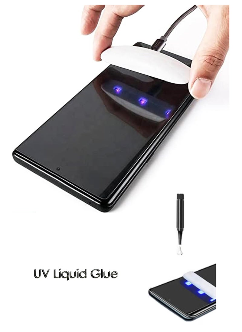 For Motorola Moto Edge 60 Fusion - UV Liquid Glue Full Curved Coverage Tempered Glass Screen Protector with Edge to Edge Full Screen Coverage and Easy UV Glue Installation Kit