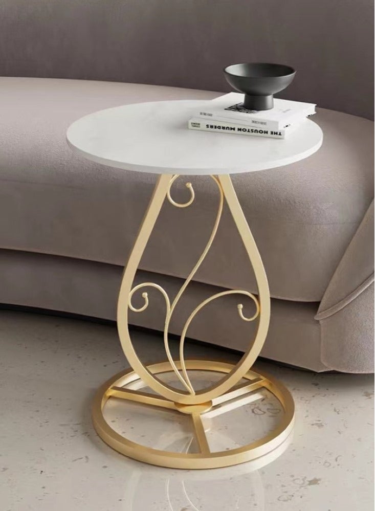 Kutis 1-Piece Small Side Table Coffee Table Nordic Sofa Side Cabinet Living Room Home Round Table End Table 40x35x55 cm - Image 1