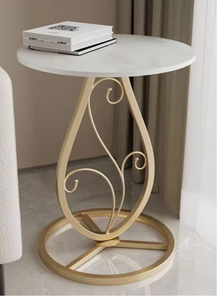 Kutis 1-Piece Small Side Table Coffee Table Nordic Sofa Side Cabinet Living Room Home Round Table End Table 40x35x55 cm - Image 2