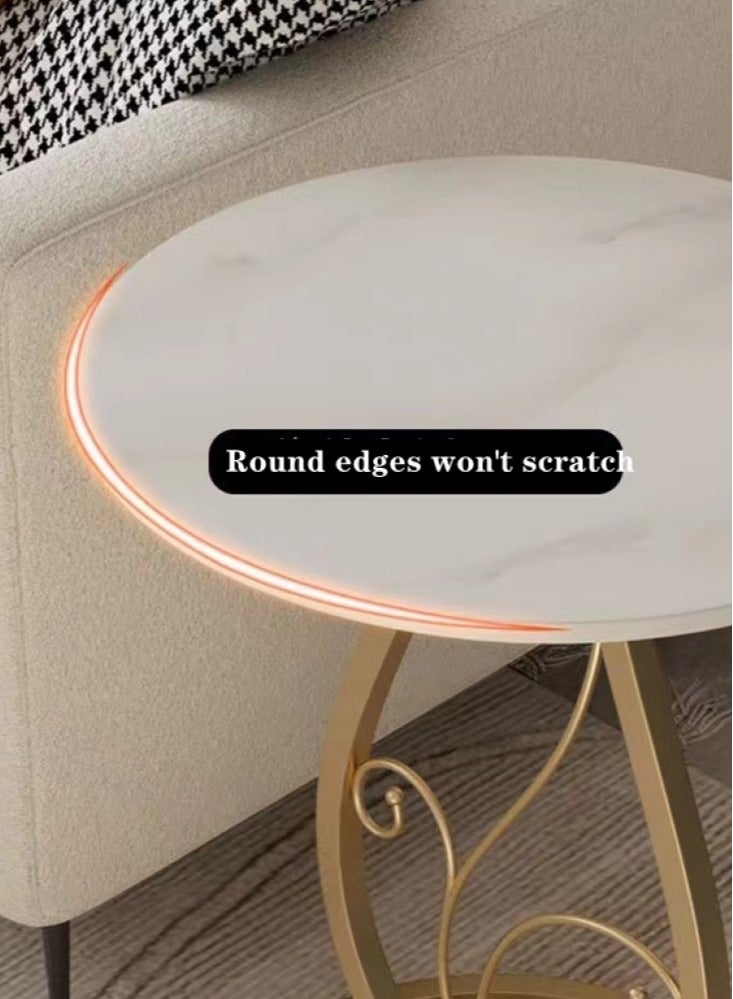 Kutis 1-Piece Small Side Table Coffee Table Nordic Sofa Side Cabinet Living Room Home Round Table End Table 40x35x55 cm - Image 4