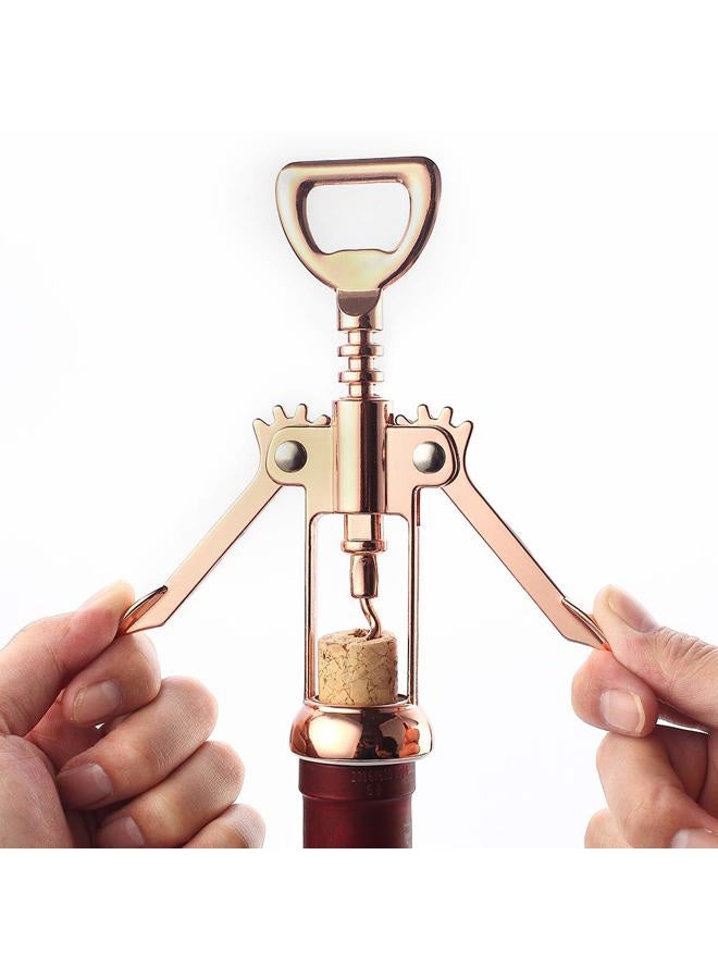 JXS Simple Wing Corkscrew Gold Wine Opener and Beer Opener, Multifunctional Wine Corkscrew Opener - Image 3