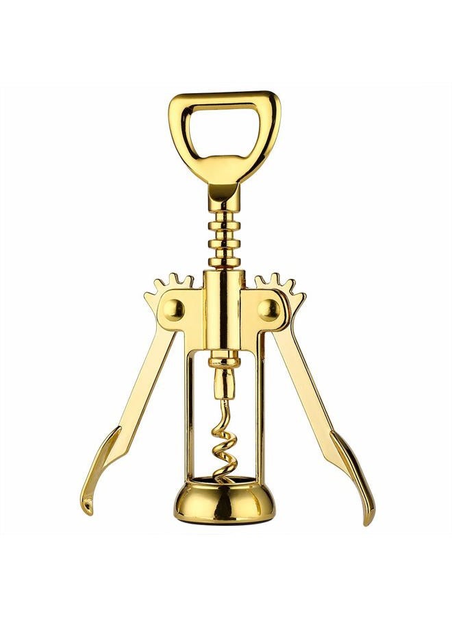 JXS Simple Wing Corkscrew Gold Wine Opener and Beer Opener, Multifunctional Wine Corkscrew Opener - Image 1