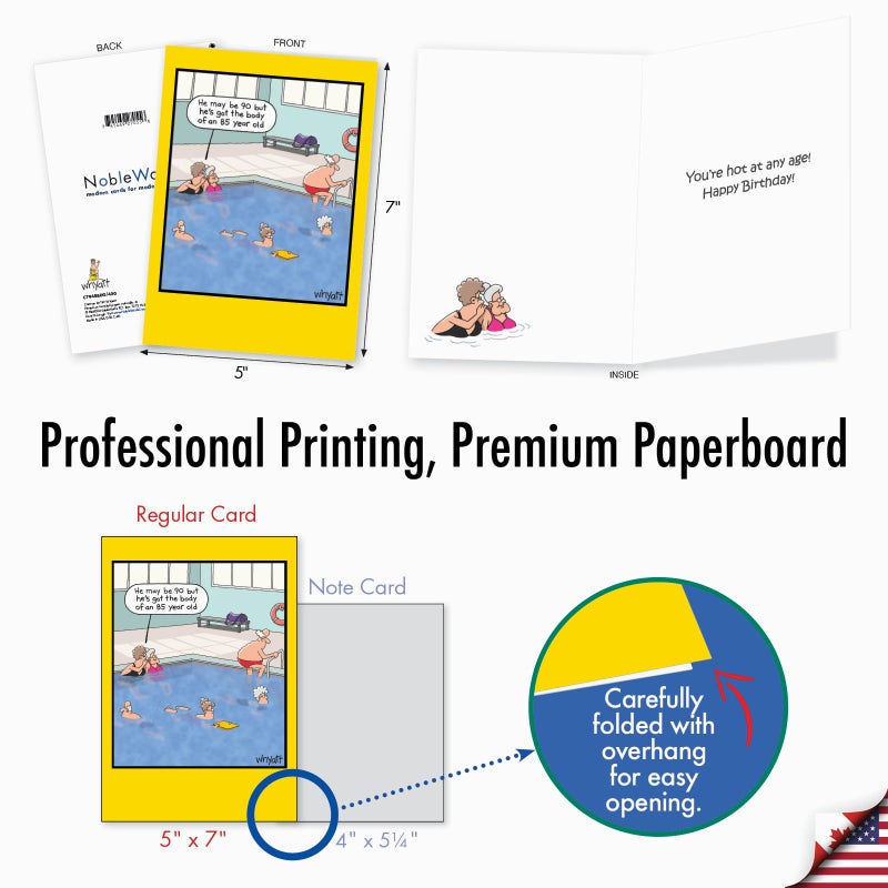 NobleWorks Hysterical Birthday Greeting Card with 5 x 7 Inch Envelope (1 Card) Bday Pool Hottie C7948BDG - Image 3
