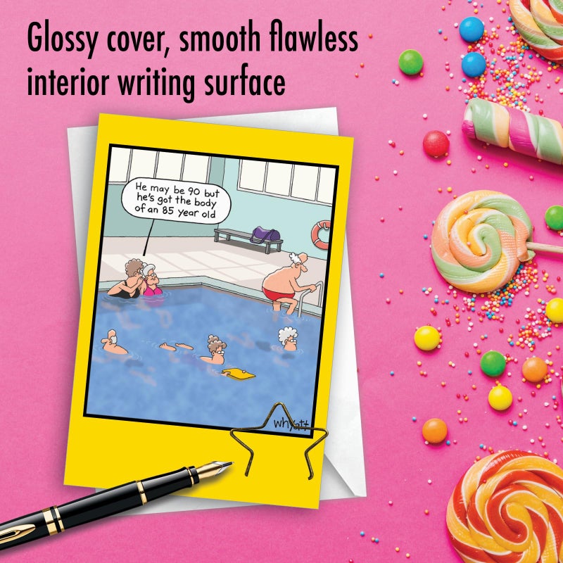NobleWorks Hysterical Birthday Greeting Card with 5 x 7 Inch Envelope (1 Card) Bday Pool Hottie C7948BDG - Image 5