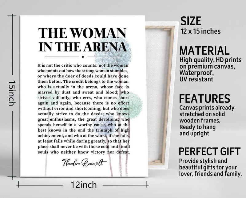 WKYAER The Woman in the Arena Inspirational Canvas Art - Image 3