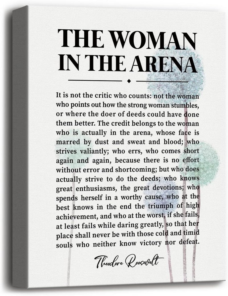 WKYAER The Woman in the Arena Inspirational Canvas Art - Image 1