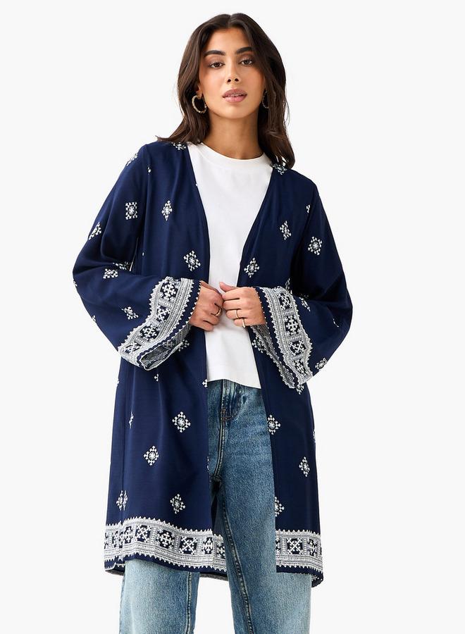 سبلاش فيڤ سترة كيمونو فيسكوز بطبعات - Image 3