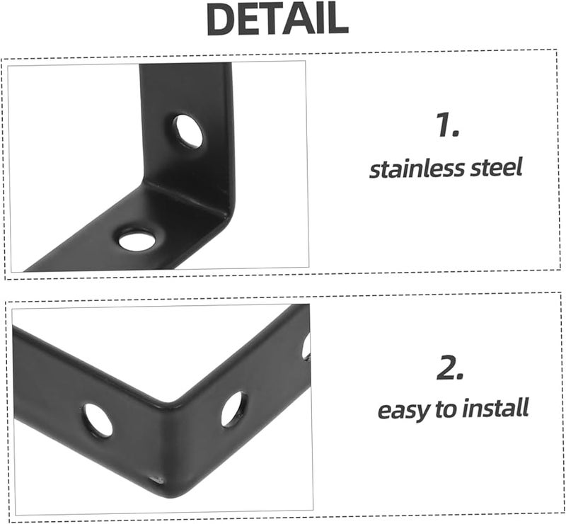 TEHAUX 28pcs Stainless Steel L Shaped Brackets 90 Degree Angle for Shelves Desk Cabinet Quick Installation - Image 4