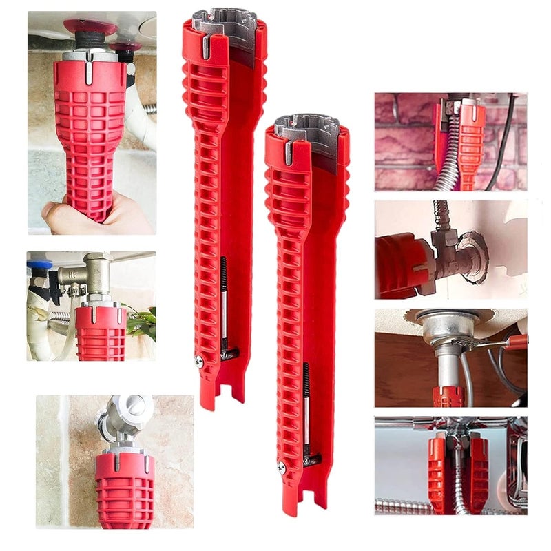 ORIGINAL MART Multifunction Plumbing Installer for Toilet Bowl Sink Bathroom Kitchen and more Water Pipe Socket Wrench SpannerFaucet and Sink Installer Tool - Image 3