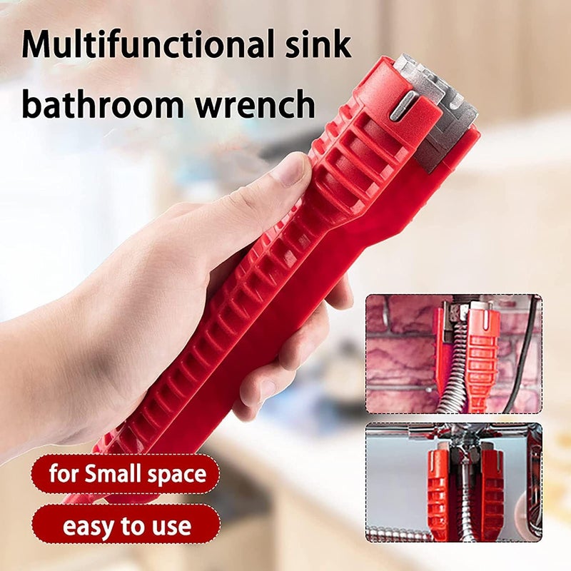 ORIGINAL MART Multifunction Plumbing Installer for Toilet Bowl Sink Bathroom Kitchen and more Water Pipe Socket Wrench SpannerFaucet and Sink Installer Tool - Image 2