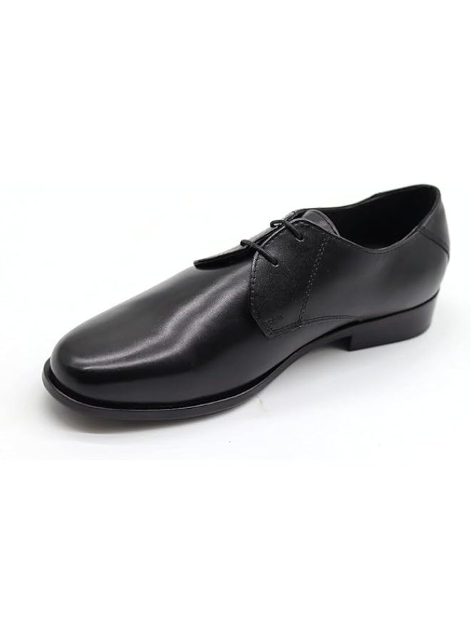 Mont Hawk Men's Genuine Leather Blucher Shoes – Premium Argentinian Calf Leather Derby Oxford Formal & Semi Formal Dress Shoes with TPR Comfort Sole, Breathable Leather Lining, Almond Toe (Black) - Image 3