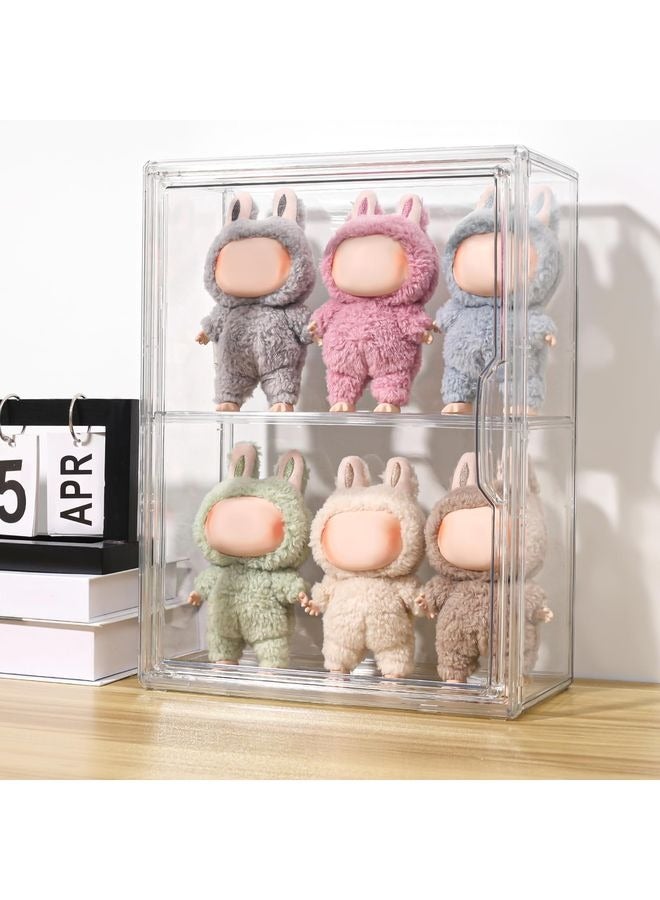 هومستر حالة العرض متوافقة مع Labubu POP MART ، رف مربع عرض أكريليك واضح لـ POP MART Labubu Doll ، حزمة واحدة - Image 1