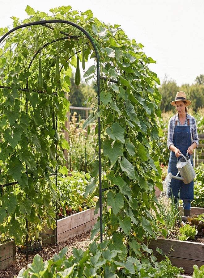 SUNYRISY Garden Arch Trellis for Climbing Plants Outdoor, 71" x 47" x 83" Metal Core Tall Archway Tunnel Plant Support for Cucumber Tomato Vine Flowers Vegetables Climbing Plants - Image 2