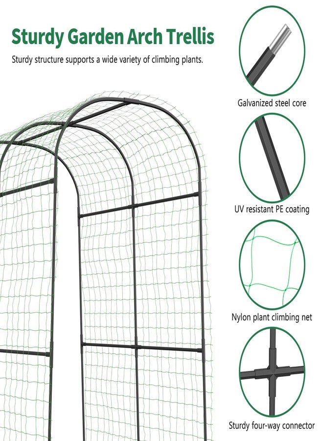 SUNYRISY Garden Arch Trellis for Climbing Plants Outdoor, 71" x 47" x 83" Metal Core Tall Archway Tunnel Plant Support for Cucumber Tomato Vine Flowers Vegetables Climbing Plants - Image 5