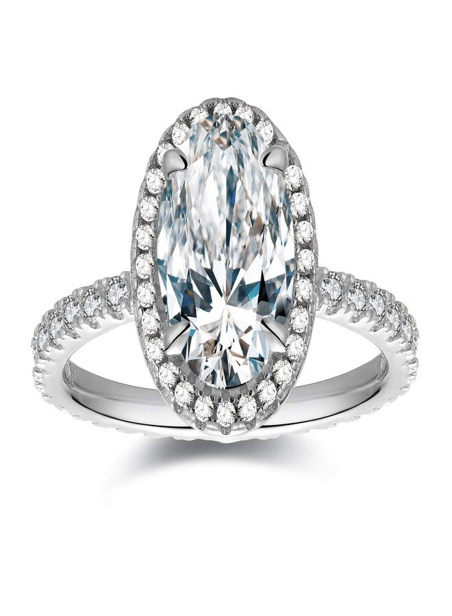 espere 3 ctw Oval Halo Ring CZ Engagement Ring in Sterling Silver - Image 1