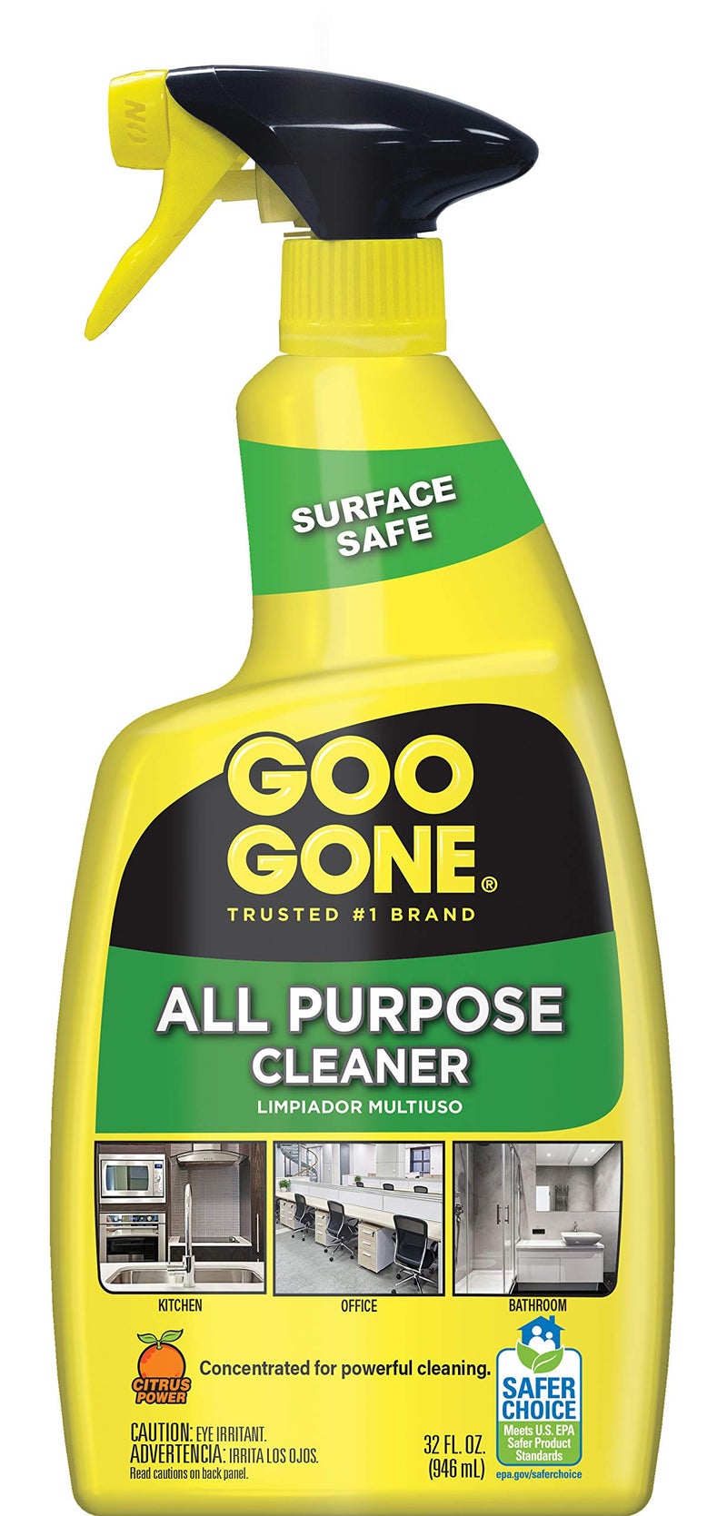 Goo Gone منظف غو غون متعدد الأغراض - 32 أونصة - يزيل الأوساخ، والشحوم، والجراثيم، متعدد الأسطح، متعدد الأغراض، مزيل الشحوم، رذاذ التنظيف - Image 1