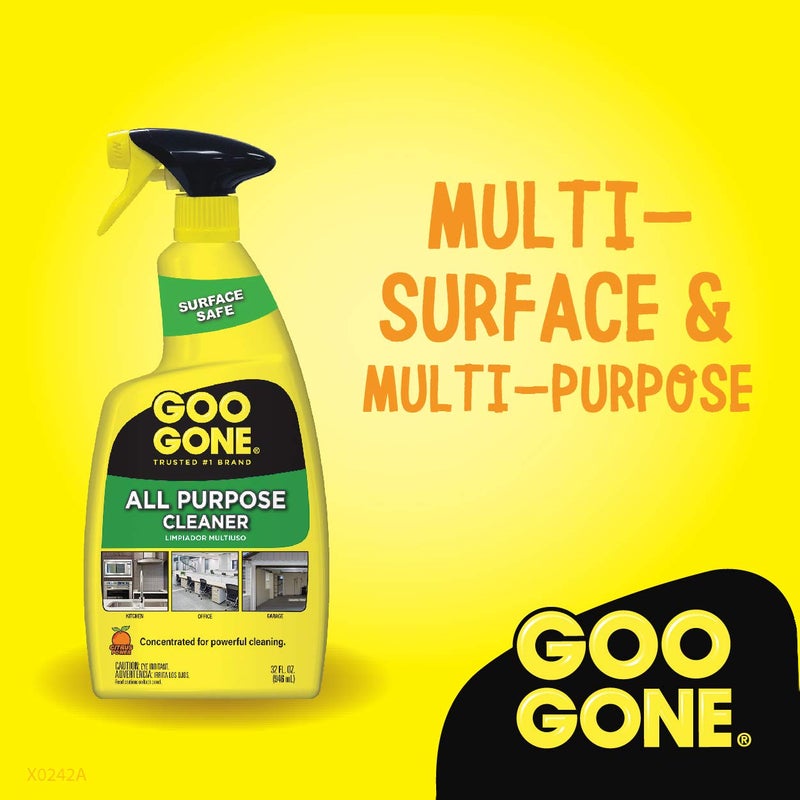 Goo Gone منظف غو غون متعدد الأغراض - 32 أونصة - يزيل الأوساخ، والشحوم، والجراثيم، متعدد الأسطح، متعدد الأغراض، مزيل الشحوم، رذاذ التنظيف - Image 5