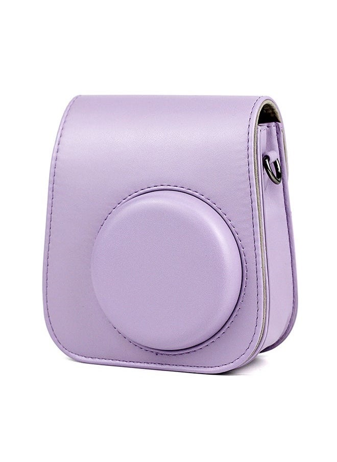 Generic Instant Camera Case Bag With Strap, Leather Camera Case (Purple)  - Image 3