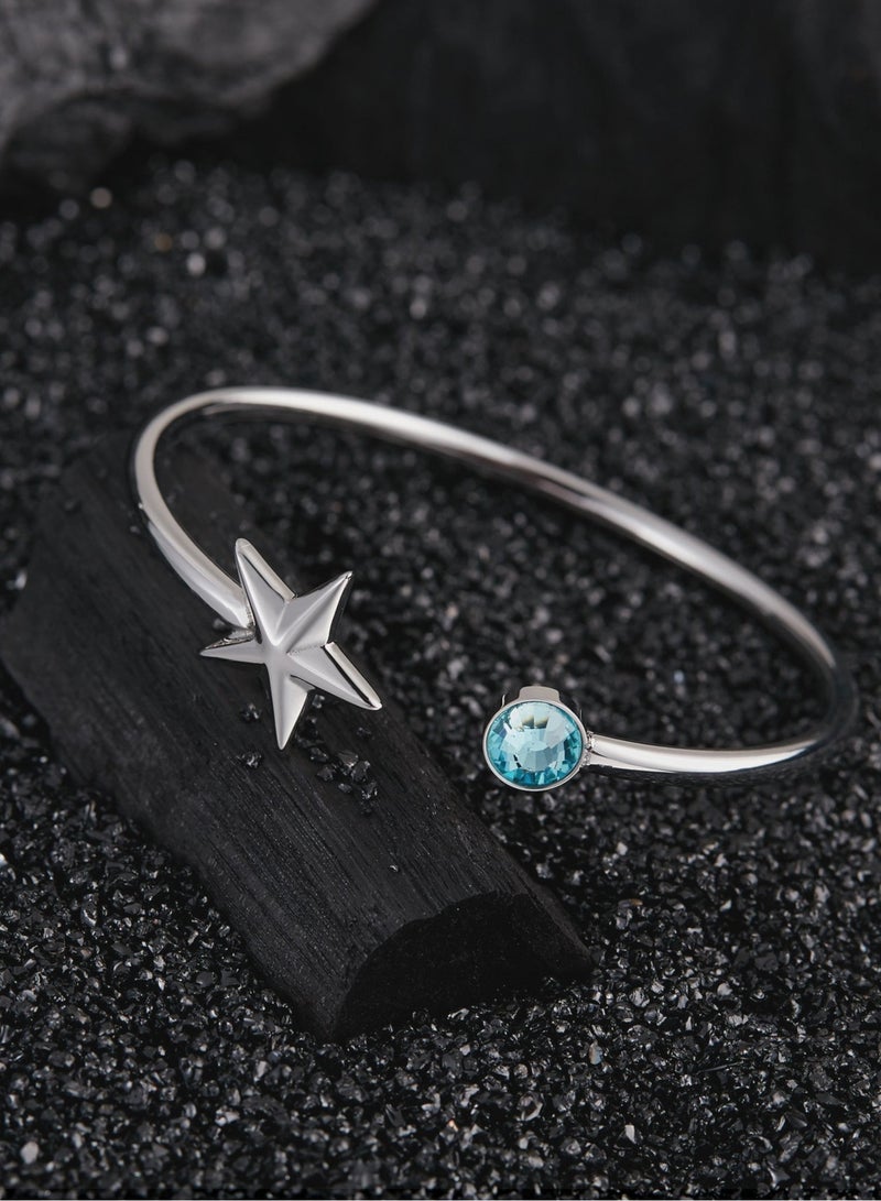 زنك سوار زينك النسائي المصنوع من الستانلس ستيل الفضي | ZFBG002SBL - Image 3