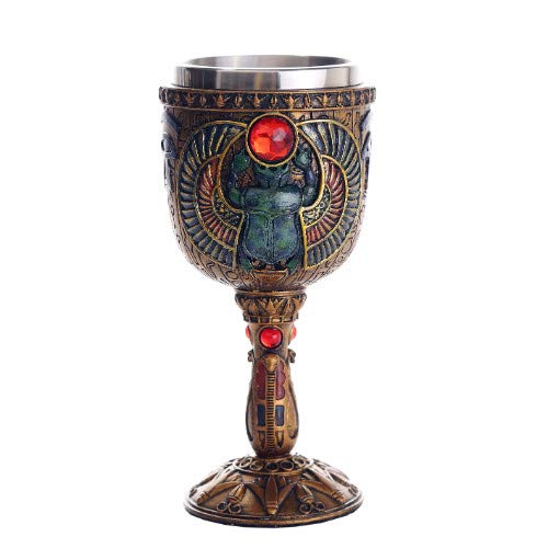 Pacific Giftware Pacific Giftware Ancient Egyptian Winged Scarab Ceremonial Chalice Cup 7oz Wine Goblet 