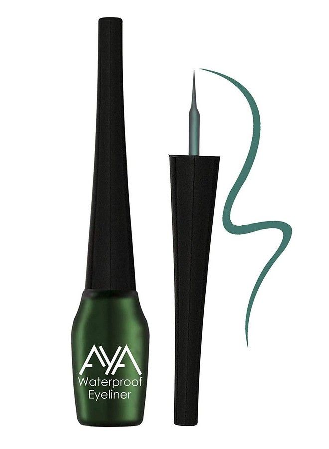 AYA Waterproof & Long Lasting Liquid Eyeliner Green; Smudge Proof Transfer Proof Eye Liner For Eye Makeup; - Image 1