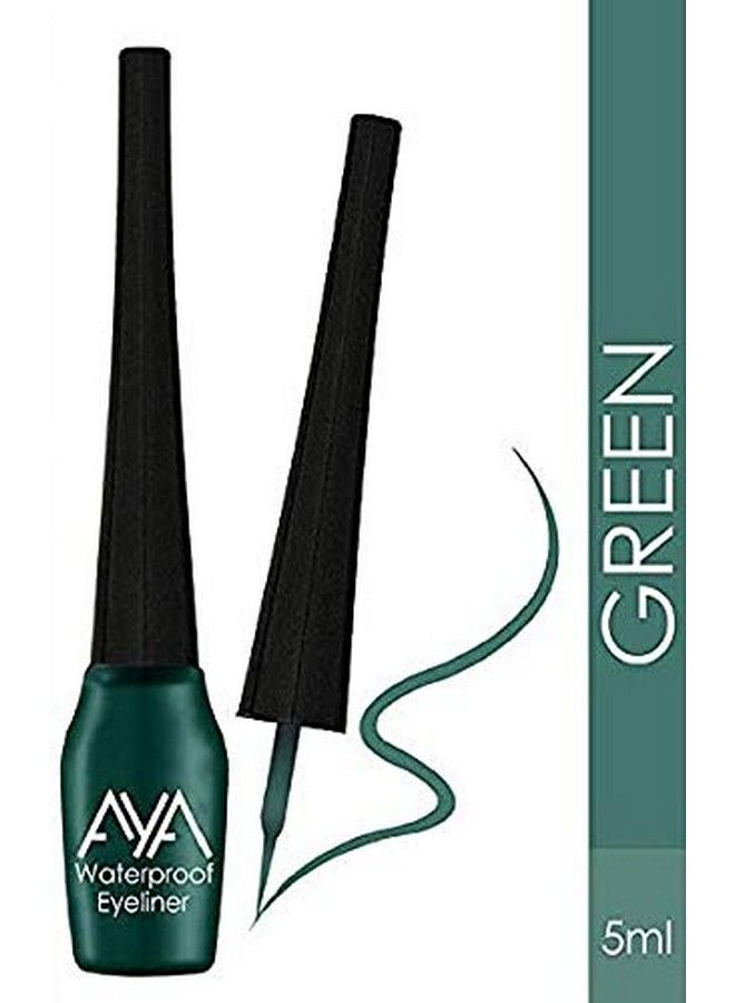 AYA Waterproof & Long Lasting Liquid Eyeliner Green; Smudge Proof Transfer Proof Eye Liner For Eye Makeup; - Image 3