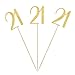 MAGJUCHE Gold Glitter 21st Birthday Centerpiece Sticks 12Pack Number 21 Table Topper Anniversary Party Decorations - Image 3
