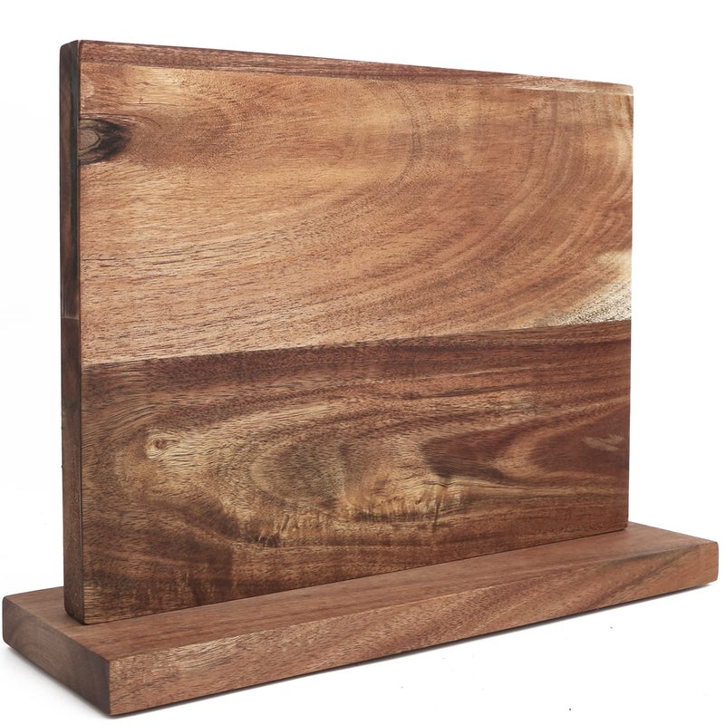 Uniharpa Magnetic Knife Block 12 x 10 Inch Acacia Double Sided Magnetic Knife Holder Knife Block for Cutlery Display and StorageQuickFit Design