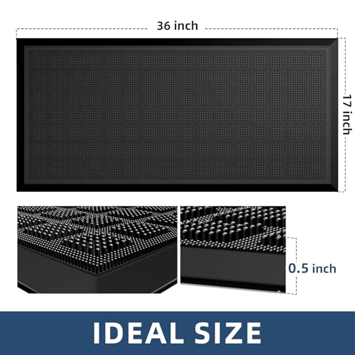 MATALL AllWeather TPE 36x17 Inch Versatile Mat Indoor and Outdoor NonSlip Boot Tray Floor Door Mat with Drainage Option for Home Kitchen and Bath - Image 3
