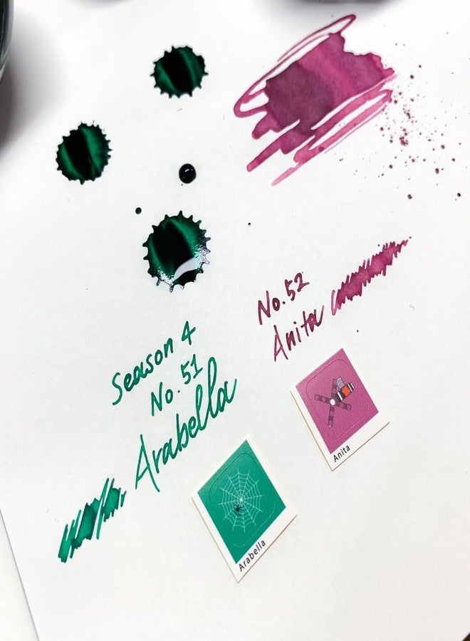Colorverse Arabella & Anita | Green & Pink | Fountain Pen Ink Bottles | 65ml & 15ml | Dye Based | 2 Bottle Set | Multiverse Series - Image 2