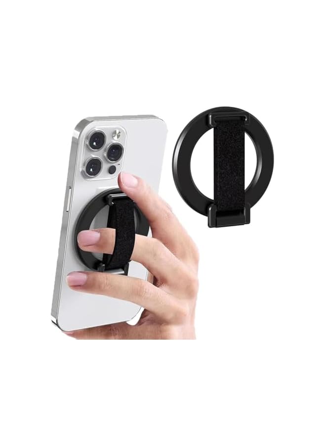 S-TOP Magnetic Phone Grip with Finger Strap for Removable Magnetic Ring Holder Kickstand, Secure & Durable Grip for Daily Use & Outdoor Activities - Image 3