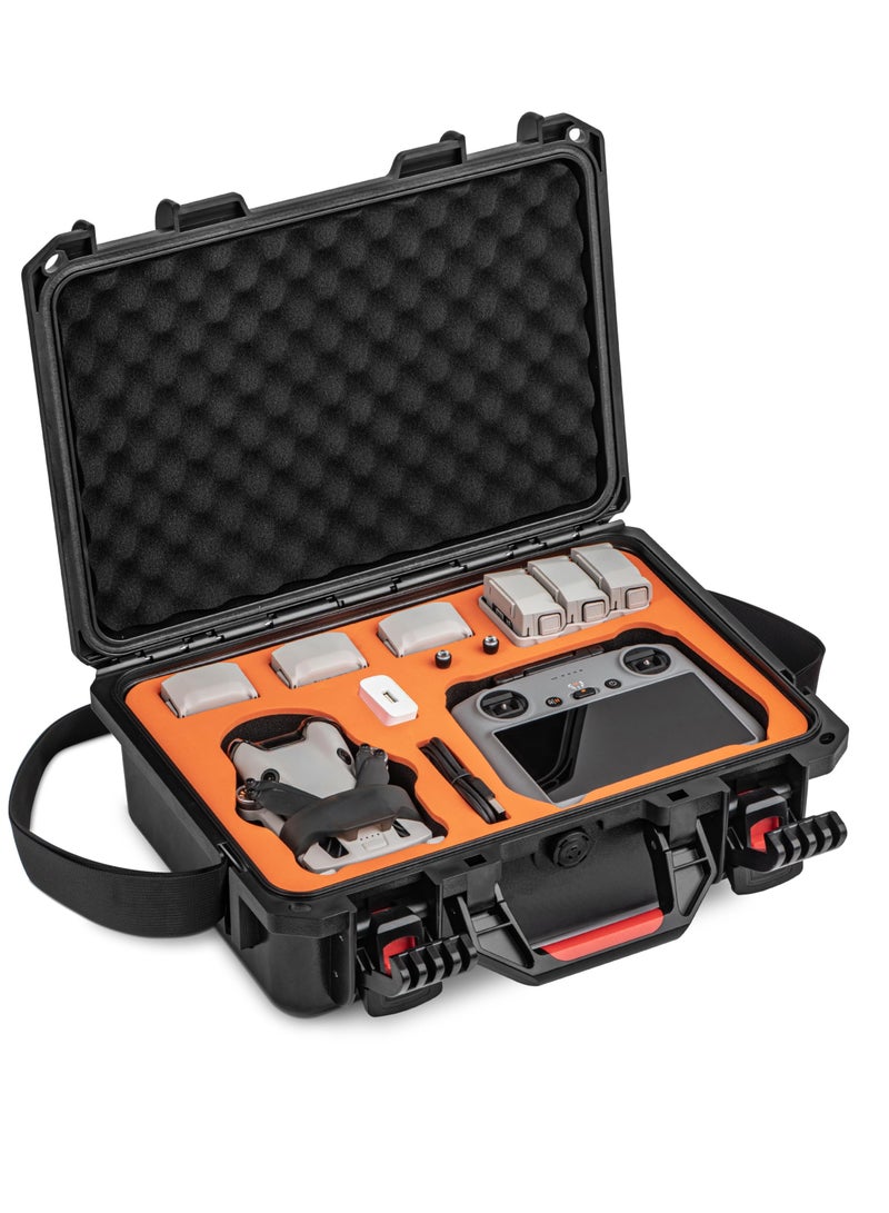 Mini 4 Pro Case Waterproof Hard Carrying Case Built-in EVA Shockproof Anti-fall Stress Resistant Secure Carrying Bag for DJI Mini 4 Pro Fly More Combo Drone Accessories for DJI RC 2/RC-N2  - Image 1