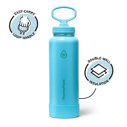 ThermoFlask Insulated Water Bottle with Spout Lid (40 oz, Vivid Blue) - Leakproof, Stainless Steel Water Bottle for Cold & Hot Drinks, Travel & Daily Hydration - Image 2
