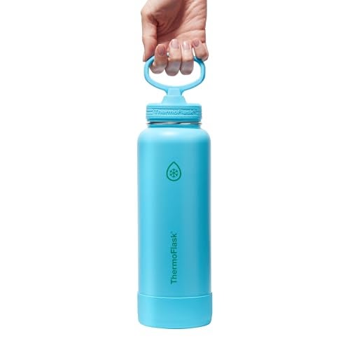 ThermoFlask Insulated Water Bottle with Spout Lid (40 oz, Vivid Blue) - Leakproof, Stainless Steel Water Bottle for Cold & Hot Drinks, Travel & Daily Hydration - Image 4