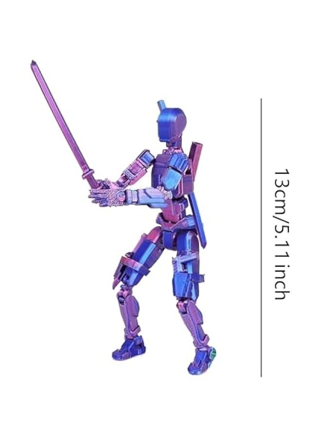 Assembly Completed T13 Action Figure 2 Pack, 3D Printed Human Body Model, Lucky 13 Action Figure,Multi-Joint Movable Robot, PVC Model Full Body Mobile Robot Desktop Decoration - Image 3